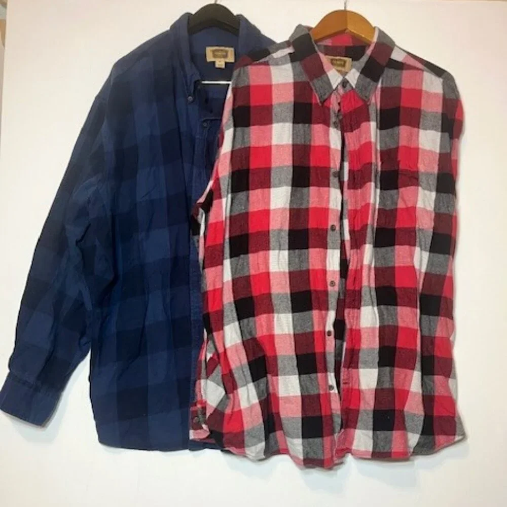 The‎ Foundry Flannel Long Sleeve Collared Button Front Shirt Bundle Sz 3XL